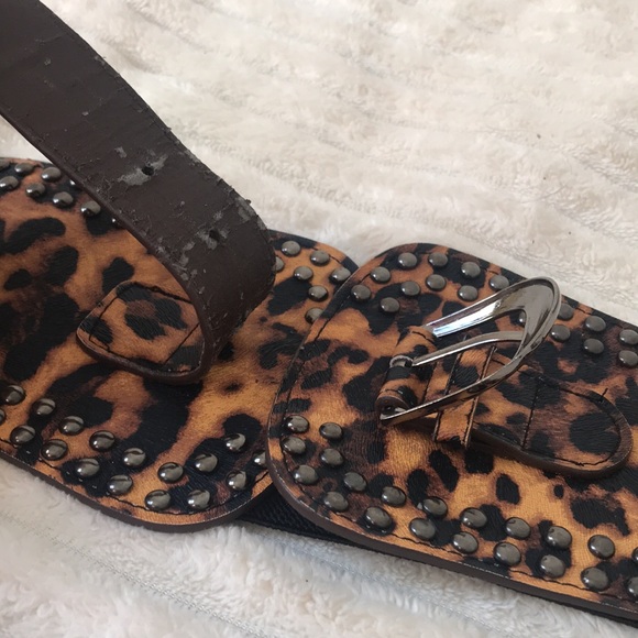 Y2K Studded Cheeta Print Waist Belt - Picture 5 of 7